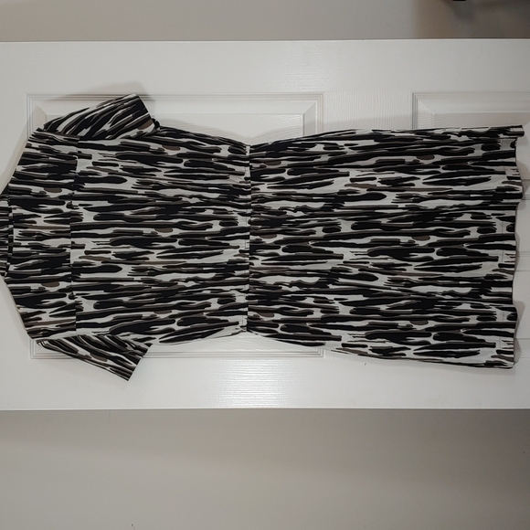 Connected Apparel Green, Black, Cream Zip Up Two Pocket Dress Size 14 - Picture 4 of 4